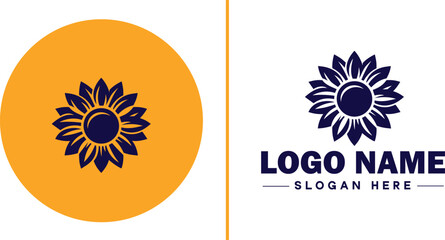 Fototapeta premium Sunflower logo icon vector for business brand app icon beautiful fashion sunflower logo template
