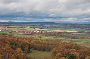 Fototapeta na wymiar Herbstliche Aussicht in Oberfranken Deutschland