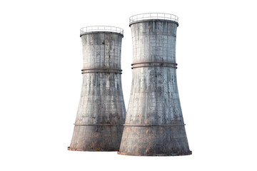 Cooling Towers isolated on transparent background - obrazy, fototapety, plakaty