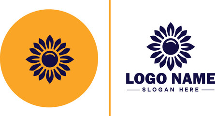 Sunflower logo icon vector for business brand app icon beautiful fashion sunflower logo template