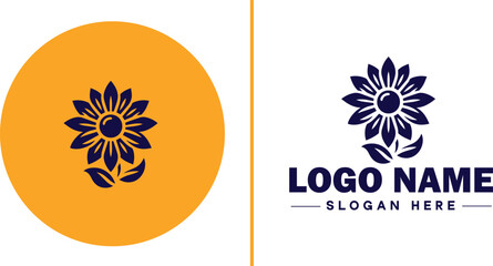 Sunflower logo icon vector for business brand app icon beautiful fashion sunflower logo template