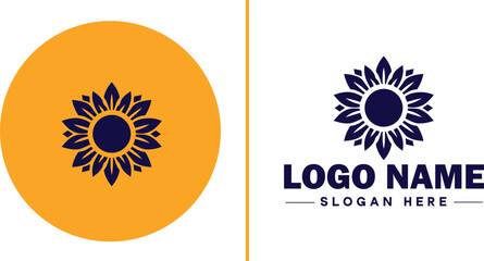 Sunflower logo icon vector for business brand app icon beautiful fashion sunflower logo template