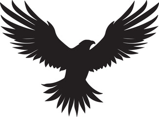 Fototapeta premium Eagle Silhouette Vector Illustration White Background