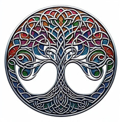 Naklejka premium Tree and roots vector, tree with round shape