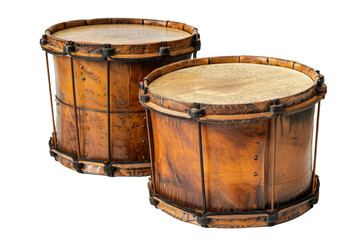 Obraz na płótnie Canvas Cowhide Drums isolated on transparent background