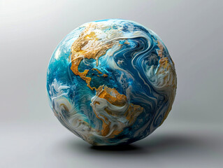 Hyper-realistic 3D Earth: A Desaturated View from Space