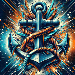 Anchor and rope illustration