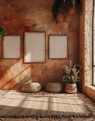 Boho Chic A Rustic-Inspired Living Space with a Modern Twist Generative AI