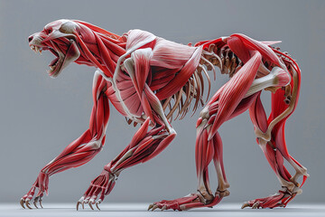 illustration anatomy of animal predator body - obrazy, fototapety, plakaty