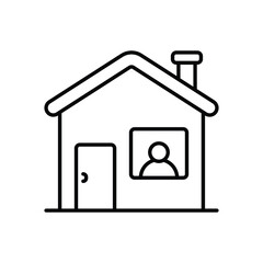 Thin Line Stay At Home vector icon