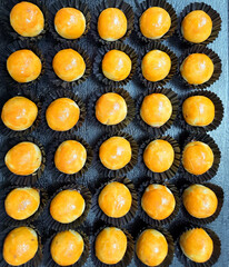Nastar, from Ananas Taart, basically famous indonesian cake, originally from Holland. A cake favored by the Dutch with European pies or tarts usually filled with blueberries and apples.