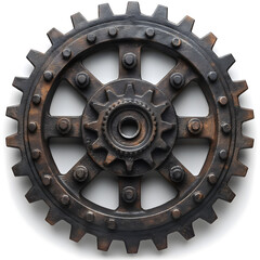 Large Gear Of An Old Mechanism.  Illustration On The Theme Of Industry And Details. Generative AI	
