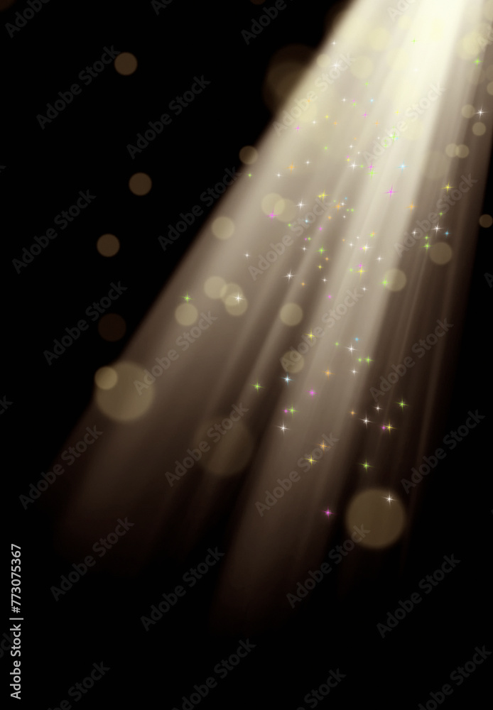 Wall mural abstract background image of blurry lights and light beam manipulations over black background