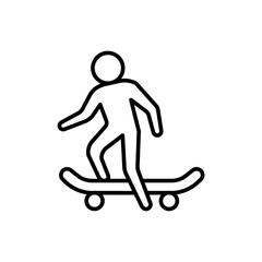 Fototapeta premium Skateboarding outline icons, minimalist vector illustration ,simple transparent graphic element .Isolated on white background