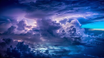 Electrifying Skies A Thunderstorm's Stunning Display Generative AI