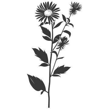 black and white flower stem silhouette clip art preview
