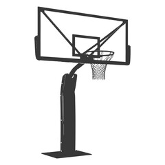 silhouette basketball ground hoop black color only