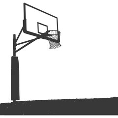 silhouette basketball ground hoop black color only