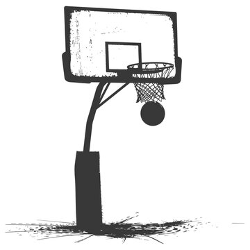 recommend clip art: silhouette basketball ground hoop black color only
