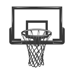 Fototapeta na wymiar silhouette basketball hoop black color only
