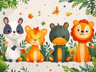 Naklejka premium a joyful playground setting The design should be scalable for various merchandise like t-shirts and hoodies, appealing to kids and parents alike