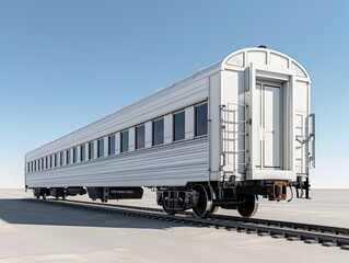 Fototapeta premium a cluster of railcars leased from Railcarleasing, viewed from the back Emphasize the versatility and quality of the railcars to draw in clients seeking top-notch leasing services