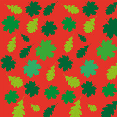green leaves with seamless pattern