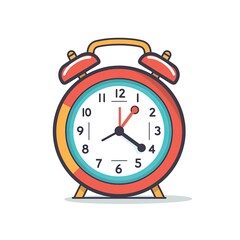 clock flat illustrator in white background