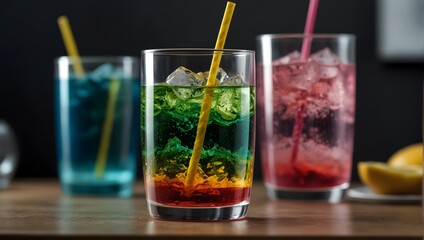 A playful plastic tumbler with a transparent, color-changing feature when filled with cold drinks Generative AI