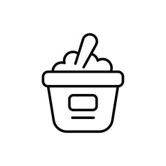 Yogurt outline icons, minimalist vector illustration ,simple transparent graphic element .Isolated on white background