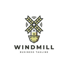 windmill pocket logo vector