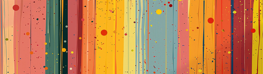 Vivid Striped Background with Paint Splatters