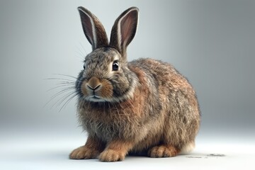 Obraz premium Cute Rabbit in White Space