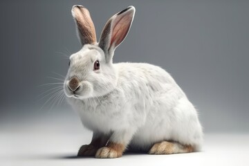 Elegant Rabbit on Pure White