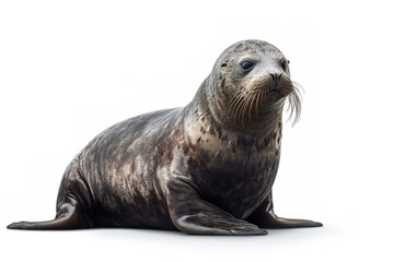 Serene Seal on White Background