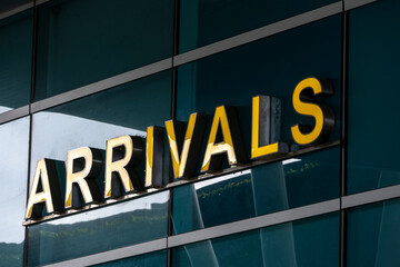 Arrival signage at Danang International Airport in Vietnam - 773095982