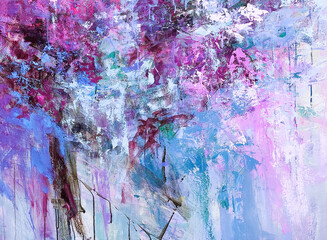 Fototapeta premium Background design of acrylic painting , rich texture. Modern art oil painting. Hand drawn brush stroke. Abstract contemporary art for background. Acrylic painting for posters, web design or print