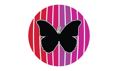 Butterfly Retro Vintage Sunset T-Shirt Design, Inspirational Calligraphy Decorations, Motivational Quotes With Hand Lettering Typography Vector Designs, Hand-Drawn Lettering Phrases, Templates.