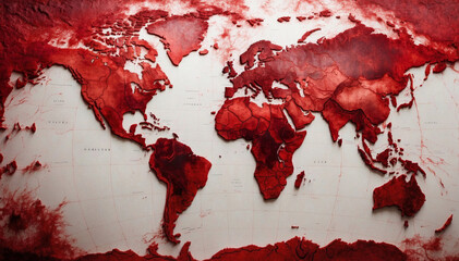 Map on white background with blood stains	
 - obrazy, fototapety, plakaty