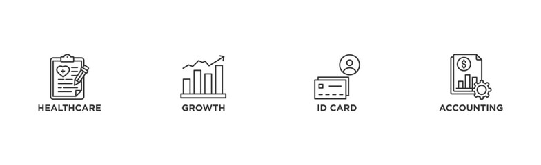 HSA banner web icon vector illustration concept for health saving account with icon of healthcare  growth  id card  and accounting