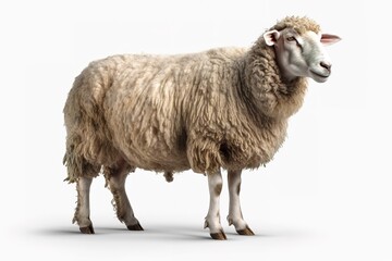 Obraz premium Elegant Sheep Against White