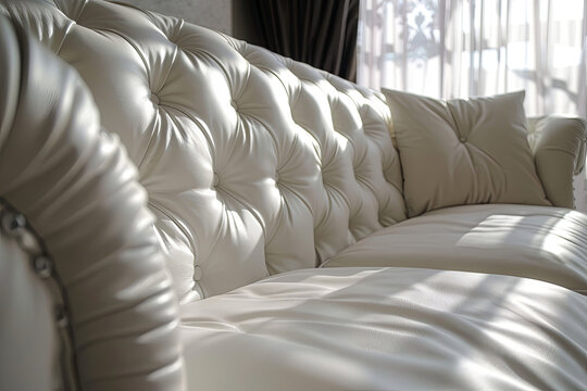 White leather sofa
