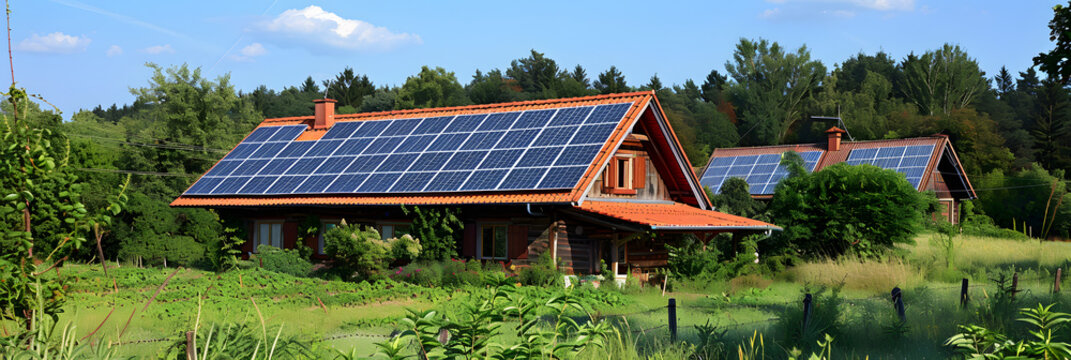 an image that expresses that photovoltaic panels belong on the roofs of buildings and not on green fields