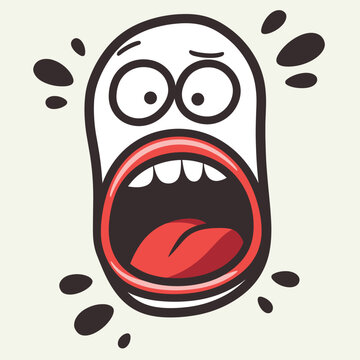 recommend clip art: Shocked expression with black splatters around