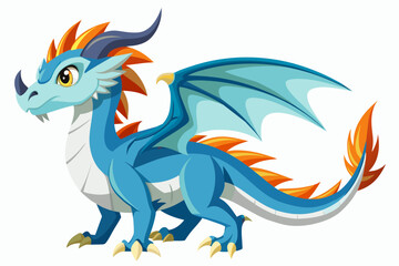fantasy-dragons-clipart-magic-dragon--vector-white background.