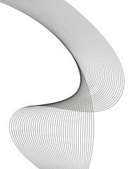 Design elements. Wave of many gray lines. Abstract wavy stripes on white background isolated. Creative line art. Vector illustration EPS 10. black shiny waves with lines created using Blend Tool.