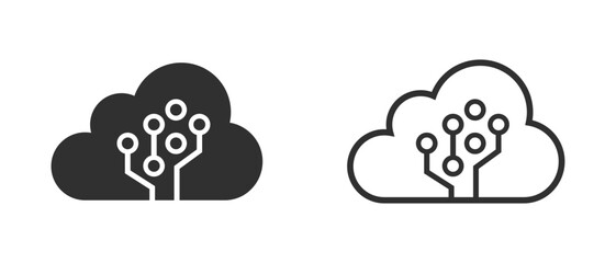 Cloud solution internet of things sign icon vector illustration
