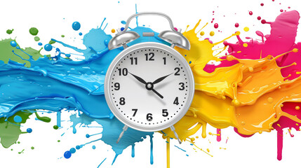 Alarm Clock Splattered With Paint