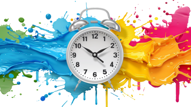 Alarm Clock Splattered With Paint