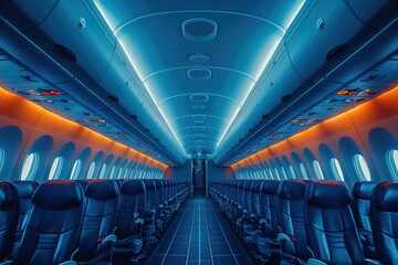 Empty plane interior before onboarding